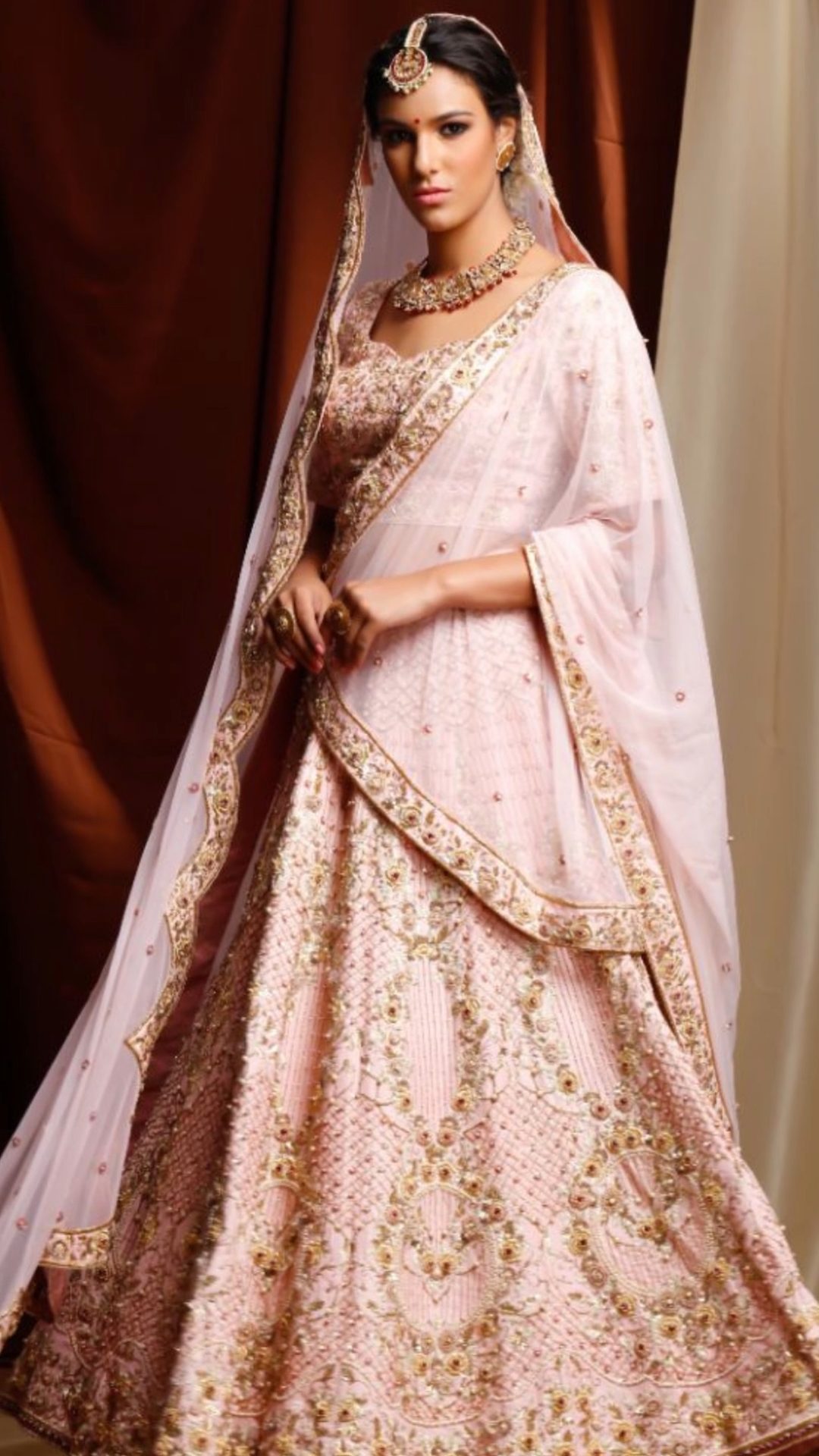 Light pink color satin Indian wedding lehenga choli 4608 | Pink bridal  lehenga, Indian bridal lehenga, Designer bridal lehenga
