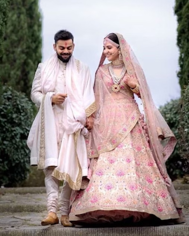 Off-white coordinated couple wedding outfits.  Wedding outfit, Indian bride,  Groom wedding dress