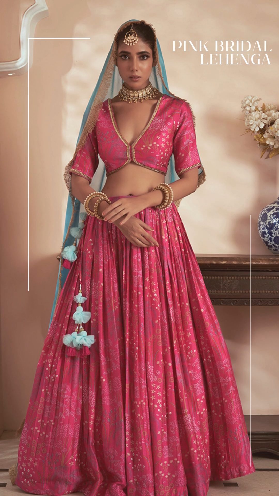 Rani Pink Color Velvet Bridal Lehenga Choli With Hand Work Embroidery