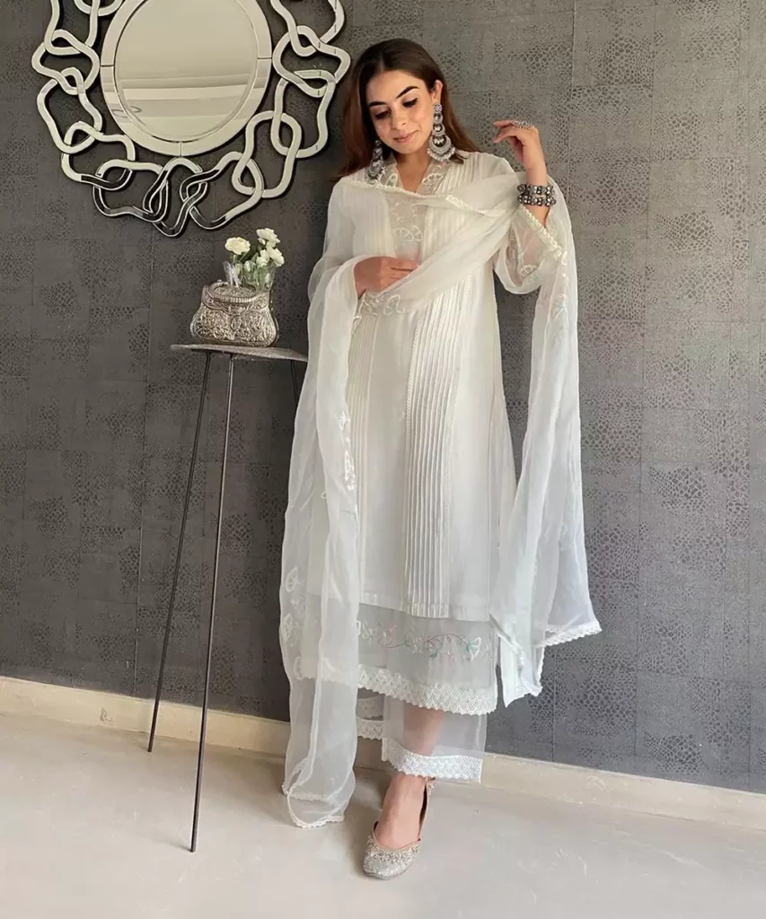 Designer White Dresses for Eid