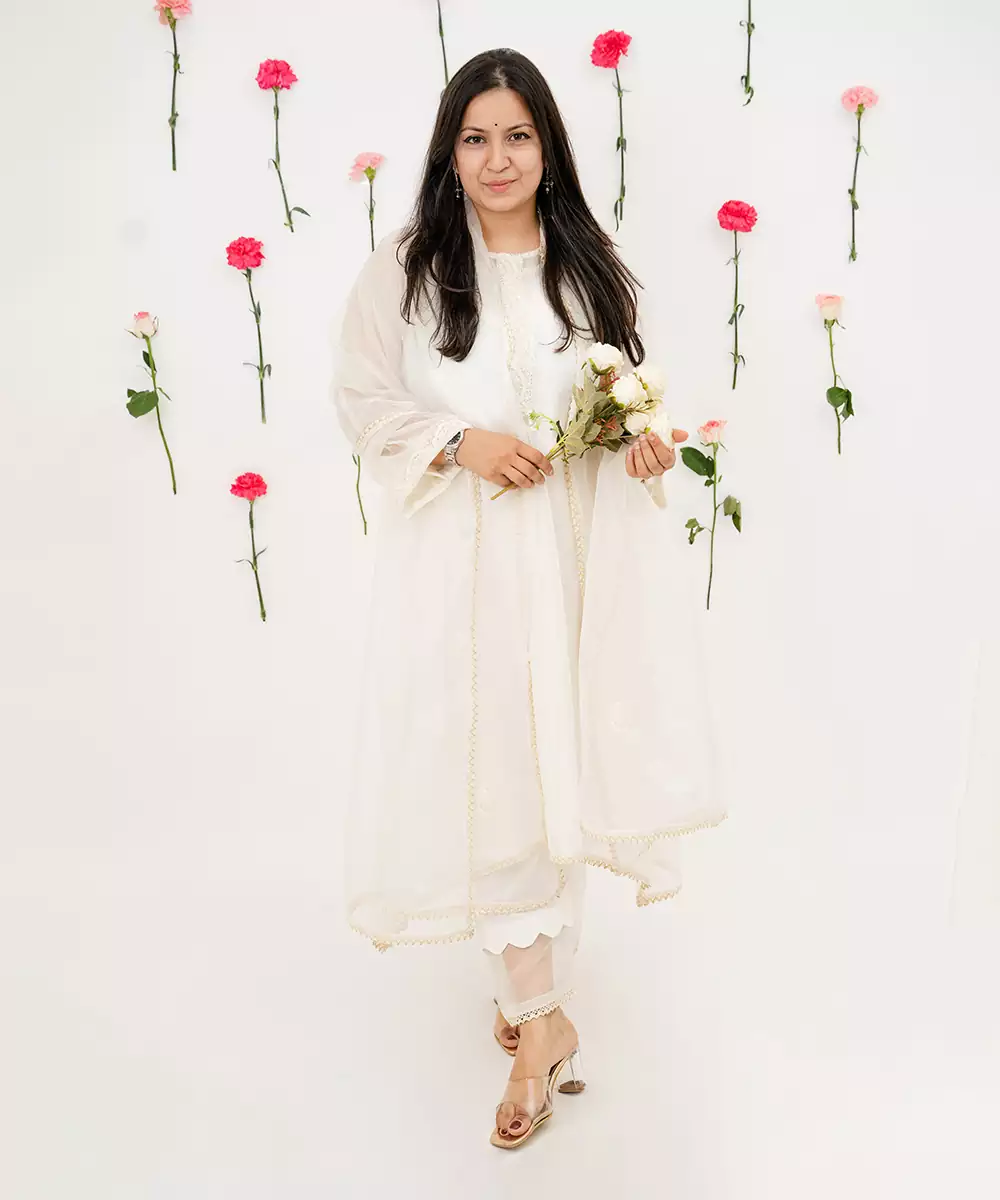 Designer White Dresses for Eid