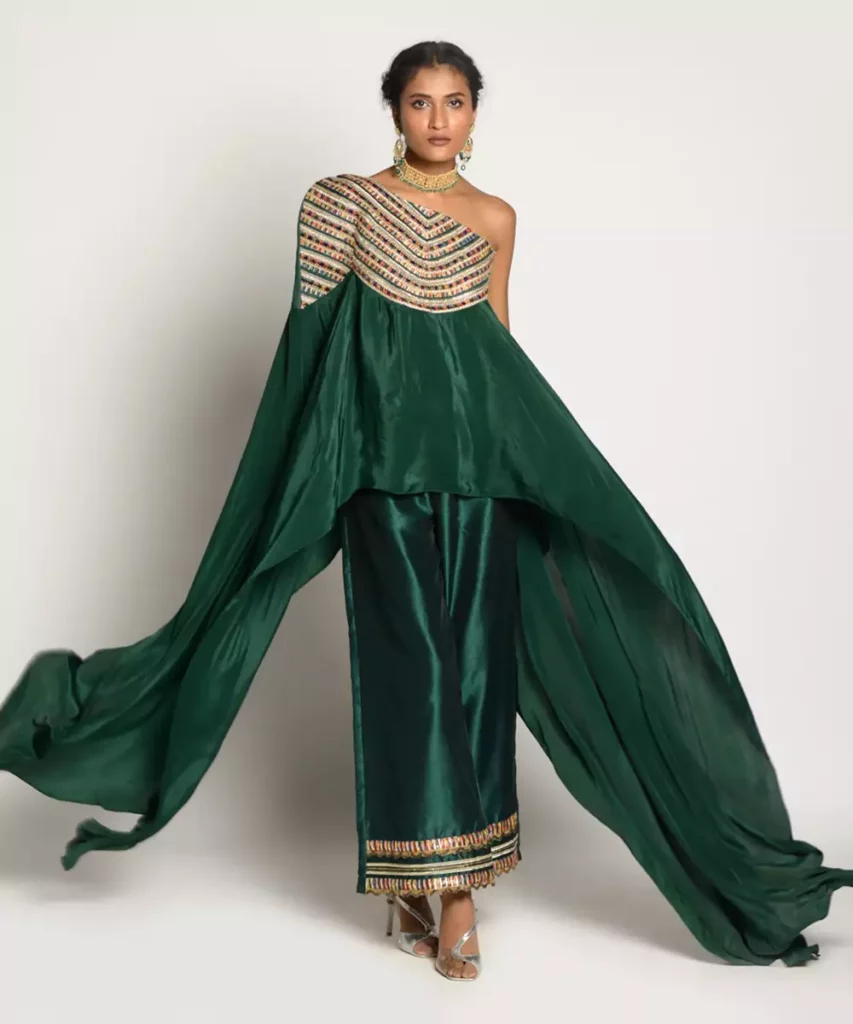 Green color dress for Hariyali Teej