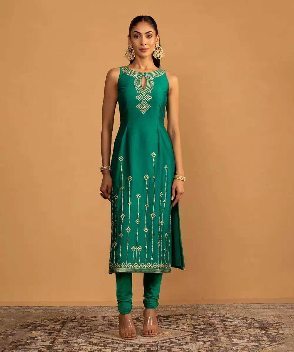 best green color outfit for hariyali teej
